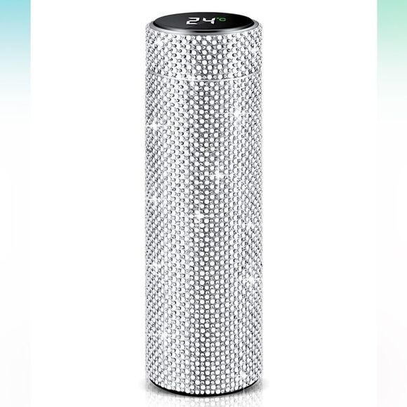 Rhinestone Stainless Steel Vacuum Insulated Water Bottle Thermos LED Temperature - Picture 2 of 15